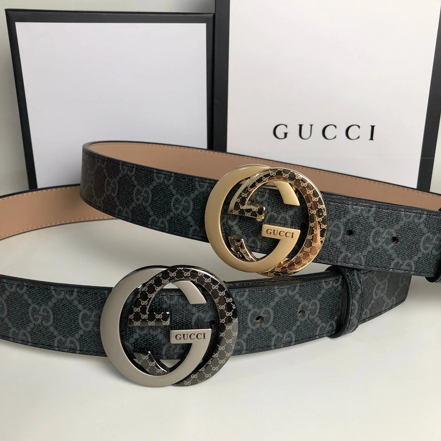3 Colors printed letter leather belt