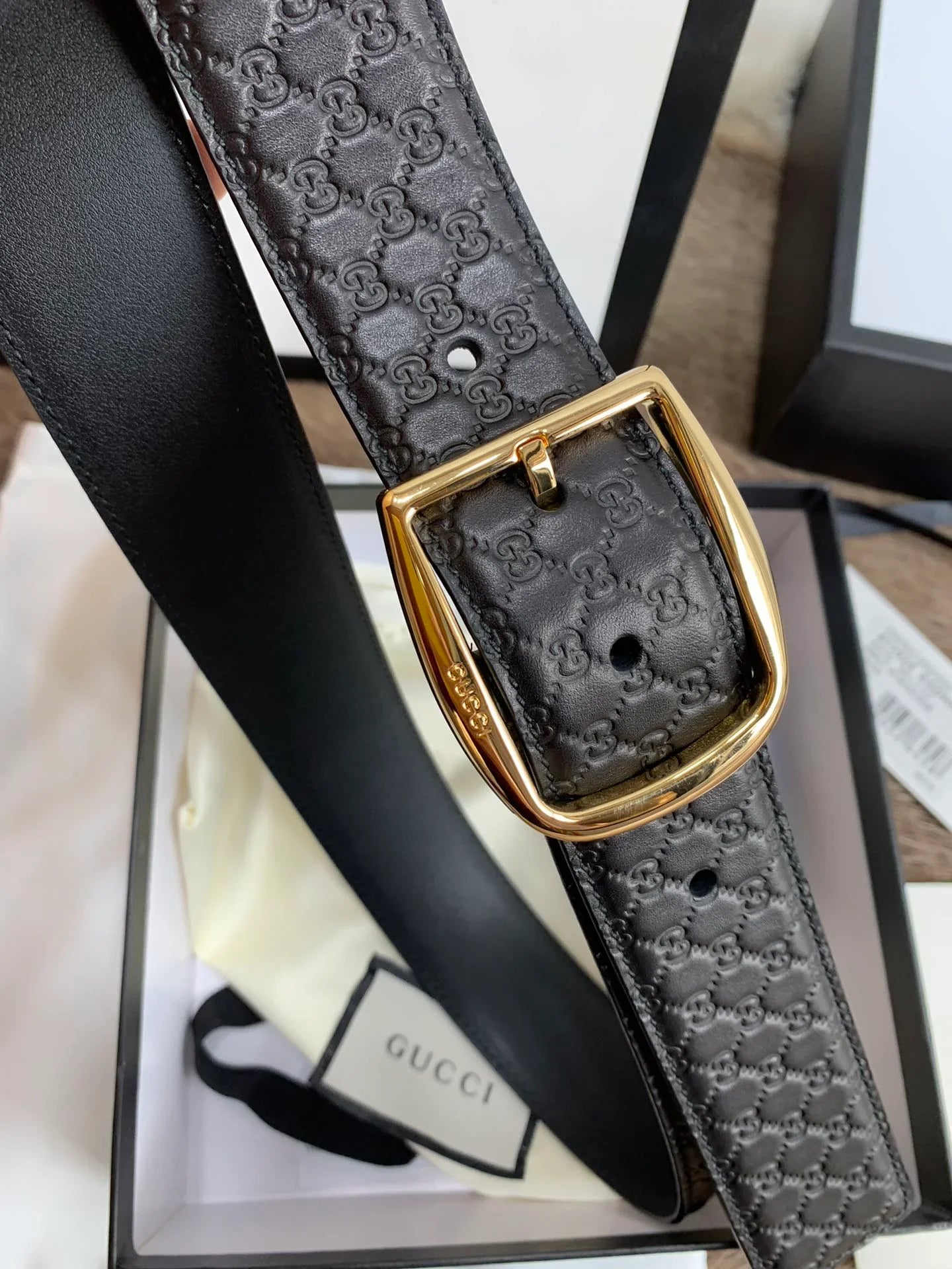 Handmade custom Italian leather embossed belt 4.0cm