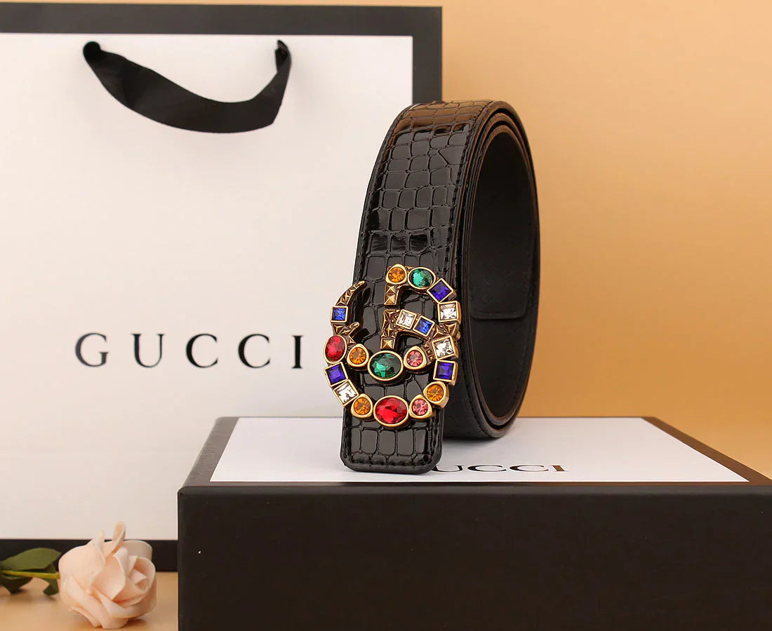 2   double G irregular colored diamond belts