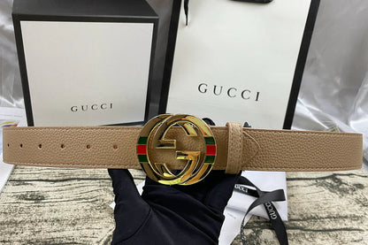 4 Colors   double-G three-layer lychee pattern double-sided belt