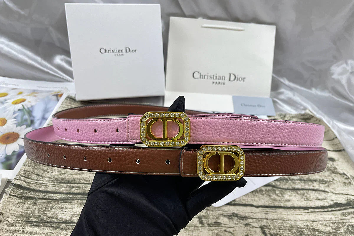 6 Colors   rhinestone CD lychee pattern double-sided belt